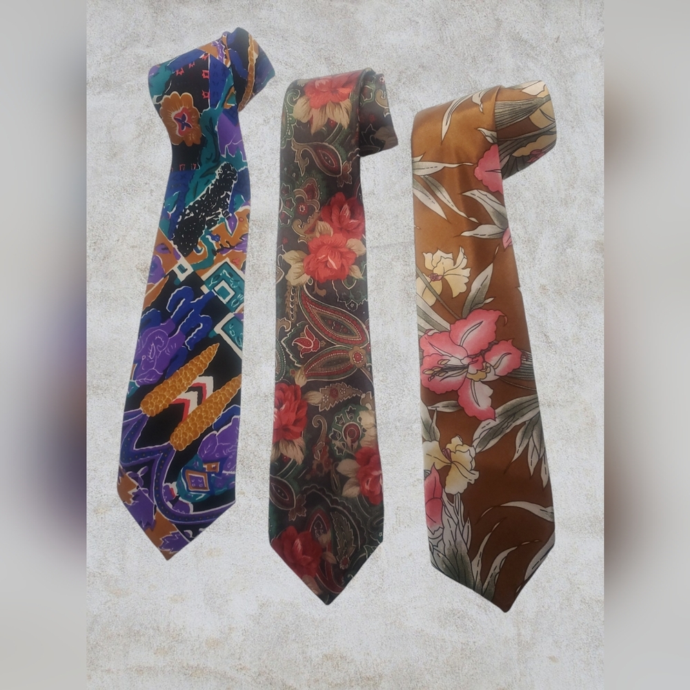 Italian pure silk ties - Lot of 3 - EUC